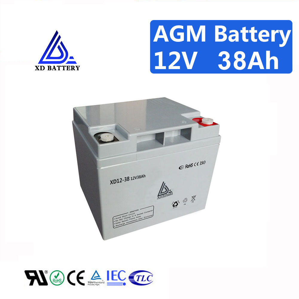 12V 38AH Lead Acid Solar AGM Battery Sealed Real Capacity