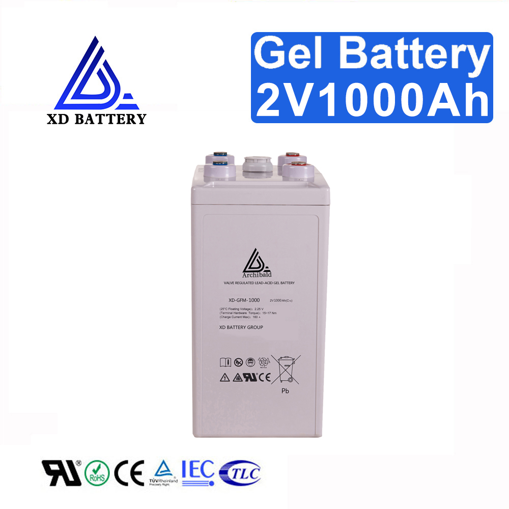 China Supplier VRLA Solar Gel Lead Acid 2V 1000AH Battery