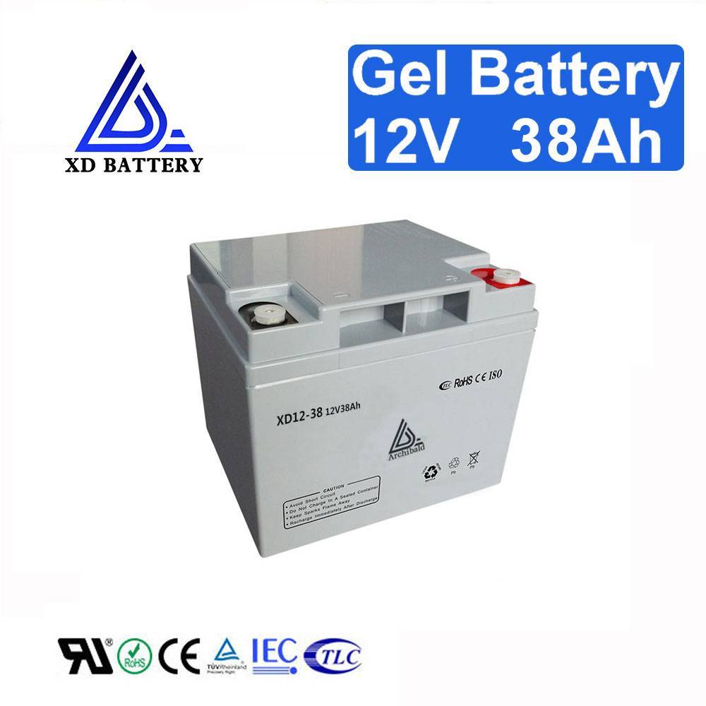 Batterie gel 12 V 38ah de haute qualité pour l'onduleur Gel Batterie 48 V.  - Chine Batterie 12 V 38ah, batterie gel pour onduleur