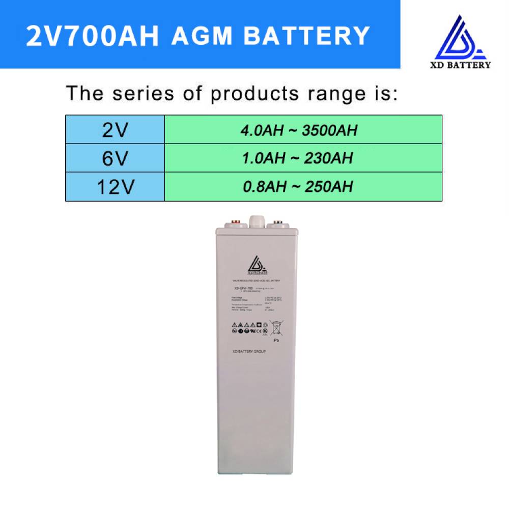 China Factory 2V 700AH VRLA Gel Solar AGM Lead Acid Battery