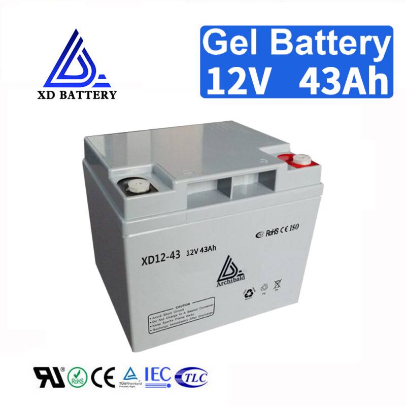 Rechargeable Sealed 12V 43AH Solar Gel Battery